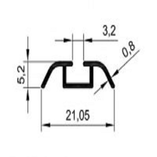 SG3025 TRILHO INF SIMPLES FOSCO 3,00MTS