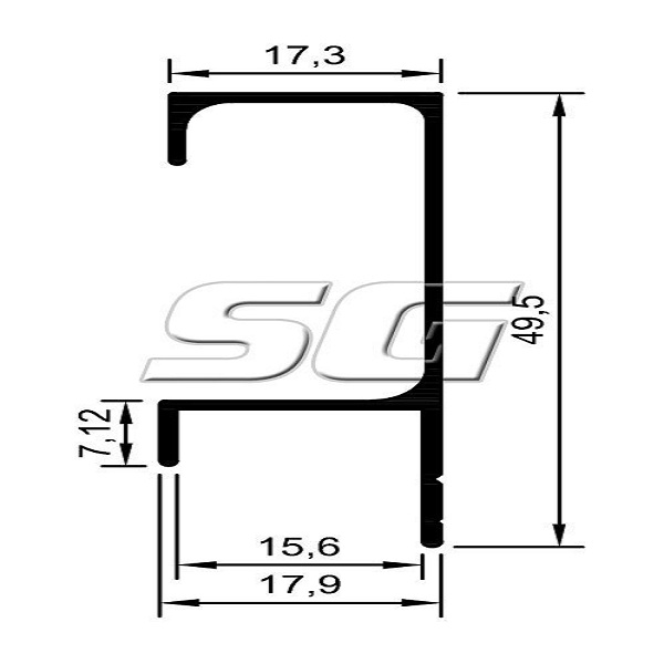 SG4068 PUXADOR FOSCO 15MM X 3,00MTS