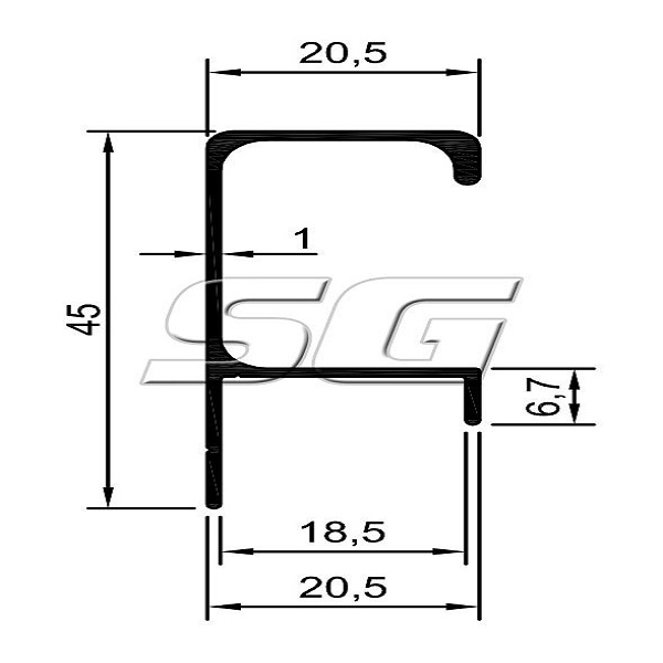 SG4073 PUXADOR FOSCO 18MM X 3,00MTS