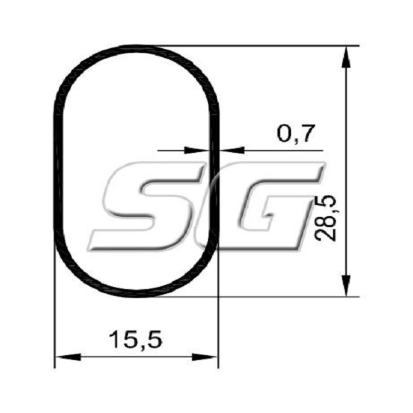 SG5008 CABIDEIRO OBLONGO POLIDO 3,00MTS