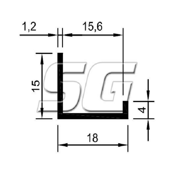 SG6013 TESTERA 15MM FOSCO 3.00MTS