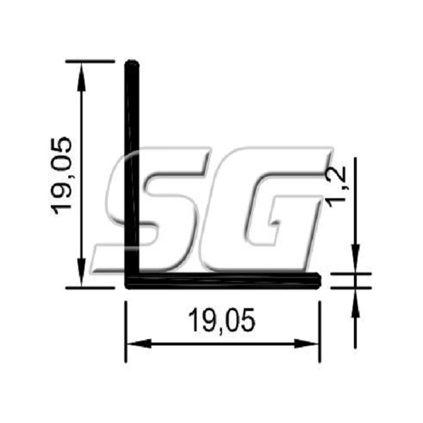 SG6034 CANTONEIRA L 3/4 X 1,2MM FOSCO 3,00MTS