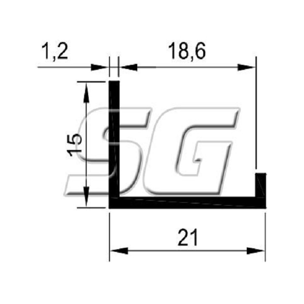 SG6035 CANTONEIRA ENCAIXE 18MM 3.00MTS