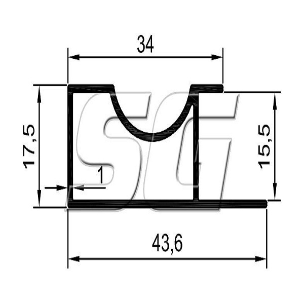 SG7009 PORTA DESLIZANTE COM PUXADOR 15MM 3,00MTS