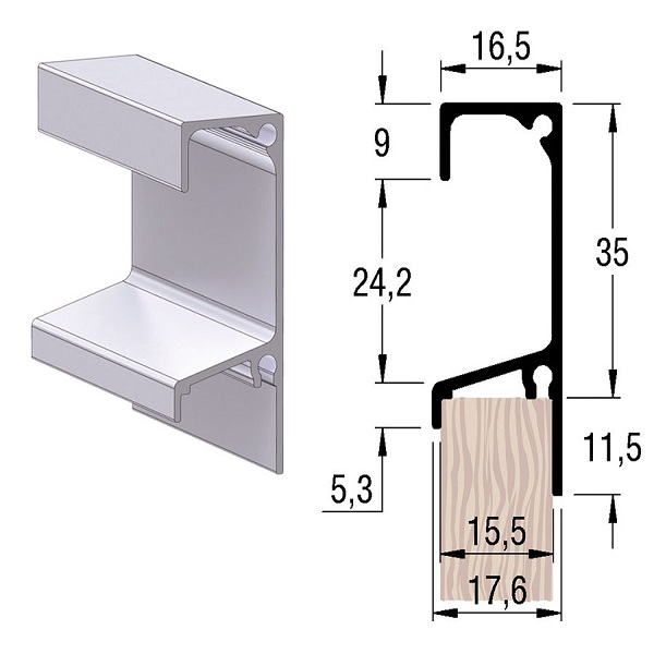 Perfil Puxador 5046T