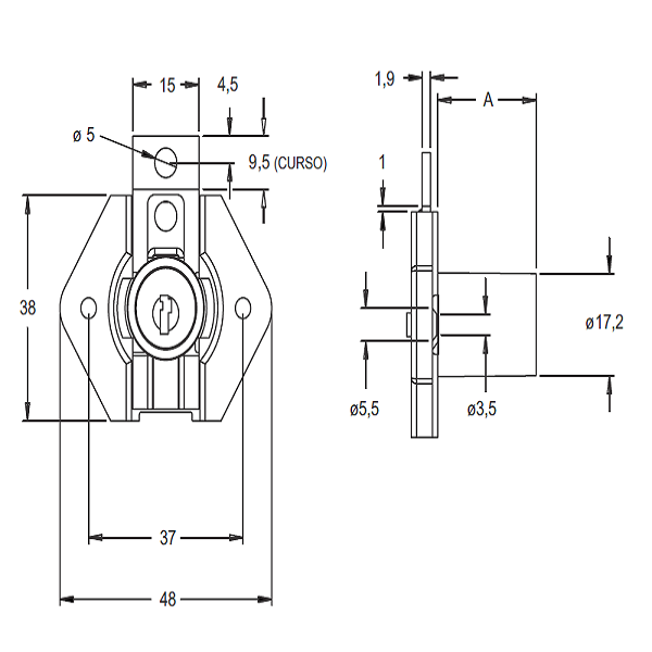 Fechadura Stam Gaveta mod. 301